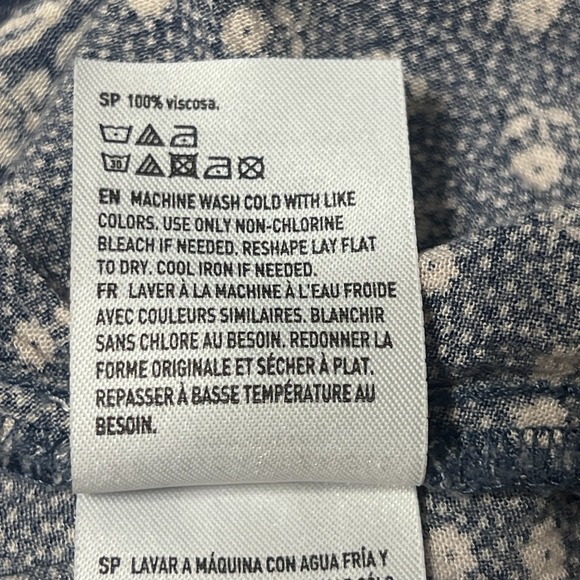 American Eagle Medium Blue Floral Women's Cottagecore Boho Babydoll Crop Peasant - Picture 7 of 8